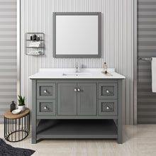 Load image into Gallery viewer, Fresca Manchester Regal 48&quot; Gray Wood Veneer Traditional Bathroom Vanity w/ Mirror- Fresca