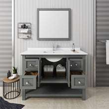 Load image into Gallery viewer, Fresca Manchester Regal 48&quot; Gray Wood Veneer Traditional Bathroom Vanity w/ Mirror- Fresca