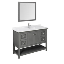 Load image into Gallery viewer, Fresca Manchester Regal 48&quot; Gray Wood Veneer Traditional Bathroom Vanity w/ Mirror- Fresca