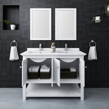 Load image into Gallery viewer, Fresca Manchester 48&quot; White Traditional Double Sink Bathroom Vanity w/ Mirrors- Fresca