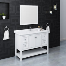 Load image into Gallery viewer, Fresca Manchester 48&quot; White Traditional Bathroom Vanity w/ Mirror- Fresca