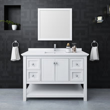 Load image into Gallery viewer, Fresca Manchester 48&quot; White Traditional Bathroom Vanity w/ Mirror- Fresca