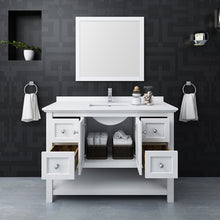 Load image into Gallery viewer, Fresca Manchester 48&quot; White Traditional Bathroom Vanity w/ Mirror- Fresca