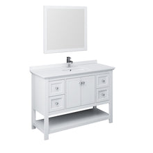 Load image into Gallery viewer, Fresca Manchester 48&quot; White Traditional Bathroom Vanity w/ Mirror- Fresca