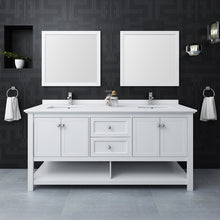 Load image into Gallery viewer, Fresca Manchester 72&quot; White Traditional Double Sink Bathroom Vanity w/ Mirrors- Fresca