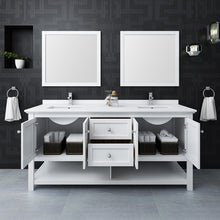 Load image into Gallery viewer, Fresca Manchester 72&quot; White Traditional Double Sink Bathroom Vanity w/ Mirrors- Fresca