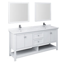 Load image into Gallery viewer, Fresca Manchester 72&quot; White Traditional Double Sink Bathroom Vanity w/ Mirrors- Fresca