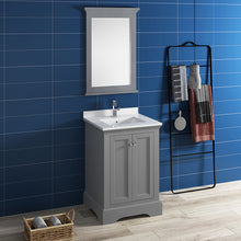 Load image into Gallery viewer, Fresca Windsor 24" Gray Textured Traditional Bathroom Vanity w/ Mirror- Fresca