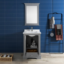 Load image into Gallery viewer, Fresca Windsor 24" Gray Textured Traditional Bathroom Vanity w/ Mirror- Fresca