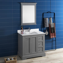 Load image into Gallery viewer, Fresca Windsor 36" Gray Textured Traditional Bathroom Vanity w/ Mirror- Fresca