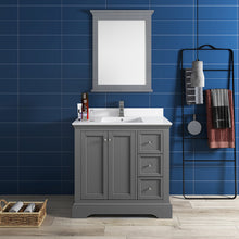 Load image into Gallery viewer, Fresca Windsor 36" Gray Textured Traditional Bathroom Vanity w/ Mirror- Fresca