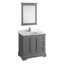Load image into Gallery viewer, Fresca Windsor 36" Gray Textured Traditional Bathroom Vanity w/ Mirror- Fresca