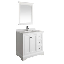 Load image into Gallery viewer, Fresca Windsor 36" Matte White Traditional Bathroom Vanity w/ Mirror- Fresca