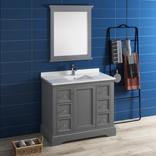 Load image into Gallery viewer, Fresca Windsor 40&quot; Gray Textured Traditional Bathroom Vanity w/ Mirror- Fresca