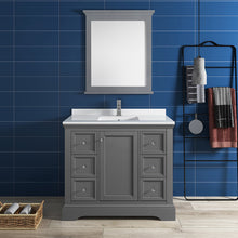 Load image into Gallery viewer, Fresca Windsor 40&quot; Gray Textured Traditional Bathroom Vanity w/ Mirror- Fresca