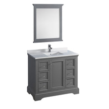 Load image into Gallery viewer, Fresca Windsor 40&quot; Gray Textured Traditional Bathroom Vanity w/ Mirror- Fresca