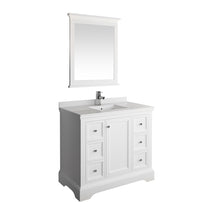 Load image into Gallery viewer, Fresca Windsor 40&quot; Matte White Traditional Bathroom Vanity w/ Mirror- Fresca