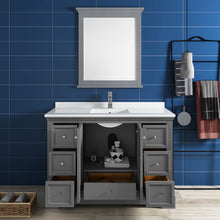 Load image into Gallery viewer, Fresca Windsor 48&quot; Gray Textured Traditional Bathroom Vanity w/ Mirror- Fresca