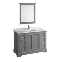Load image into Gallery viewer, Fresca Windsor 48&quot; Gray Textured Traditional Bathroom Vanity w/ Mirror- Fresca