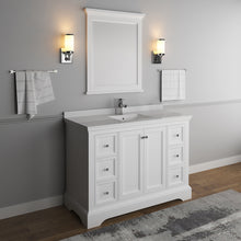 Load image into Gallery viewer, Fresca Windsor 48&quot; Matte White Traditional Bathroom Vanity w/ Mirror- Fresca