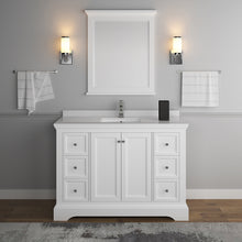 Load image into Gallery viewer, Fresca Windsor 48&quot; Matte White Traditional Bathroom Vanity w/ Mirror- Fresca