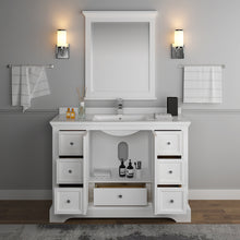 Load image into Gallery viewer, Fresca Windsor 48&quot; Matte White Traditional Bathroom Vanity w/ Mirror- Fresca