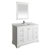 Load image into Gallery viewer, Fresca Windsor 48&quot; Matte White Traditional Bathroom Vanity w/ Mirror- Fresca