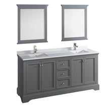 Load image into Gallery viewer, Fresca Windsor 72&quot; Gray Textured Traditional Double Sink Bathroom Vanity w/ Mirrors- Fresca