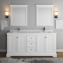 Load image into Gallery viewer, Fresca Windsor 72&quot; Matte White Traditional Double Sink Bathroom Vanity w/ Mirrors- Fresca