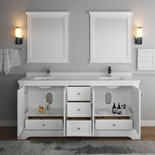 Load image into Gallery viewer, Fresca Windsor 72&quot; Matte White Traditional Double Sink Bathroom Vanity w/ Mirrors- Fresca