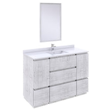 Load image into Gallery viewer, Fresca Formosa 48&quot; Floor Standing Modern Bathroom Vanity w/ Mirror in Rustic White- Fresca