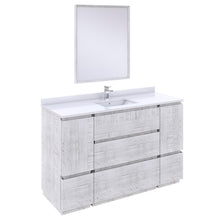 Load image into Gallery viewer, Fresca Formosa 54&quot; Floor Standing Modern Bathroom Vanity w/ Mirror in Rustic White- Fresca