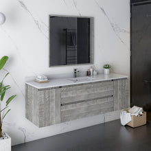 Load image into Gallery viewer, Fresca Formosa 60&quot; Wall Hung Single Sink Modern Bathroom Vanity w/ Mirror in Ash- Fresca