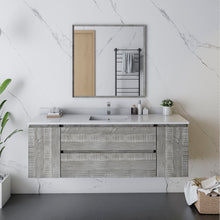 Load image into Gallery viewer, Fresca Formosa 60&quot; Wall Hung Single Sink Modern Bathroom Vanity w/ Mirror in Ash- Fresca