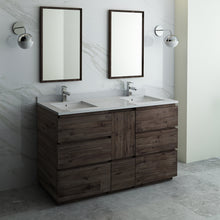 Load image into Gallery viewer, Fresca Formosa 60&quot; Floor Standing Double Sink Modern Bathroom Vanity w/ Mirrors- Fresca