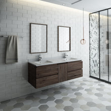 Load image into Gallery viewer, Fresca Formosa 60&quot; Wall Hung Double Sink Modern Bathroom Vanity w/ Mirrors- Fresca
