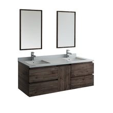 Load image into Gallery viewer, Fresca Formosa 60&quot; Wall Hung Double Sink Modern Bathroom Vanity w/ Mirrors- Fresca