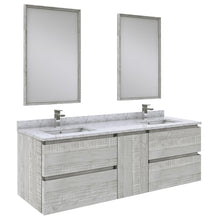 Load image into Gallery viewer, Fresca Formosa 60&quot; Wall Hung Double Sink Modern Bathroom Vanity w/ Mirrors in Ash- Fresca