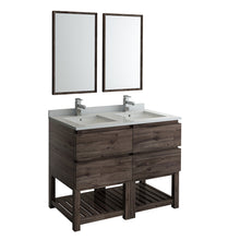 Load image into Gallery viewer, Fresca Formosa 48&quot; Floor Standing Double Sink Modern Bathroom Vanity w/ Open Bottom &amp; Mirrors- Fresca