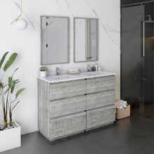 Load image into Gallery viewer, Fresca Formosa 48&quot; Floor Standing Double Sink Modern Bathroom Vanity w/ Mirrors in Ash- Fresca