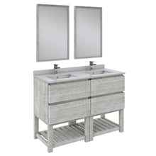 Load image into Gallery viewer, Fresca Formosa 48&quot; Floor Standing Double Sink Modern Bathroom Vanity w/ Open Bottom &amp; Mirrors in Ash- Fresca