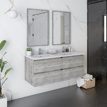 Load image into Gallery viewer, Fresca Formosa 48&quot; Wall Hung Double Sink Modern Bathroom Vanity w/ Mirrors in Ash- Fresca