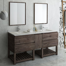Load image into Gallery viewer, Fresca Formosa 72&quot; Floor Standing Double Sink Modern Bathroom Vanity w/ Open Bottom &amp; Mirrors- Fresca