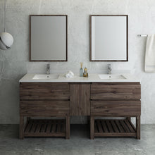 Load image into Gallery viewer, Fresca Formosa 72&quot; Floor Standing Double Sink Modern Bathroom Vanity w/ Open Bottom &amp; Mirrors- Fresca