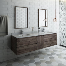 Load image into Gallery viewer, Fresca Formosa 72&quot; Wall Hung Double Sink Modern Bathroom Vanity w/ Mirrors- Fresca