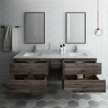 Load image into Gallery viewer, Fresca Formosa 72&quot; Wall Hung Double Sink Modern Bathroom Vanity w/ Mirrors- Fresca