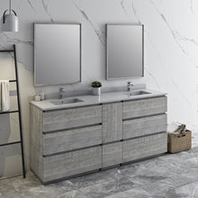Load image into Gallery viewer, Fresca Formosa 72&quot; Floor Standing Double Sink Modern Bathroom Vanity w/ Mirrors in Ash- Fresca
