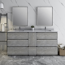 Load image into Gallery viewer, Fresca Formosa 72&quot; Floor Standing Double Sink Modern Bathroom Vanity w/ Mirrors in Ash- Fresca