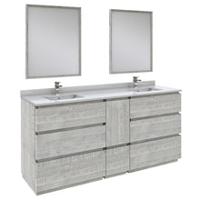 Load image into Gallery viewer, Fresca Formosa 72&quot; Floor Standing Double Sink Modern Bathroom Vanity w/ Mirrors in Ash- Fresca