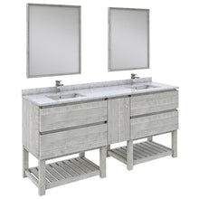 Load image into Gallery viewer, Fresca Formosa 72&quot; Floor Standing Double Sink Modern Bathroom Vanity w/ Open Bottom &amp; Mirrors in Ash- Fresca